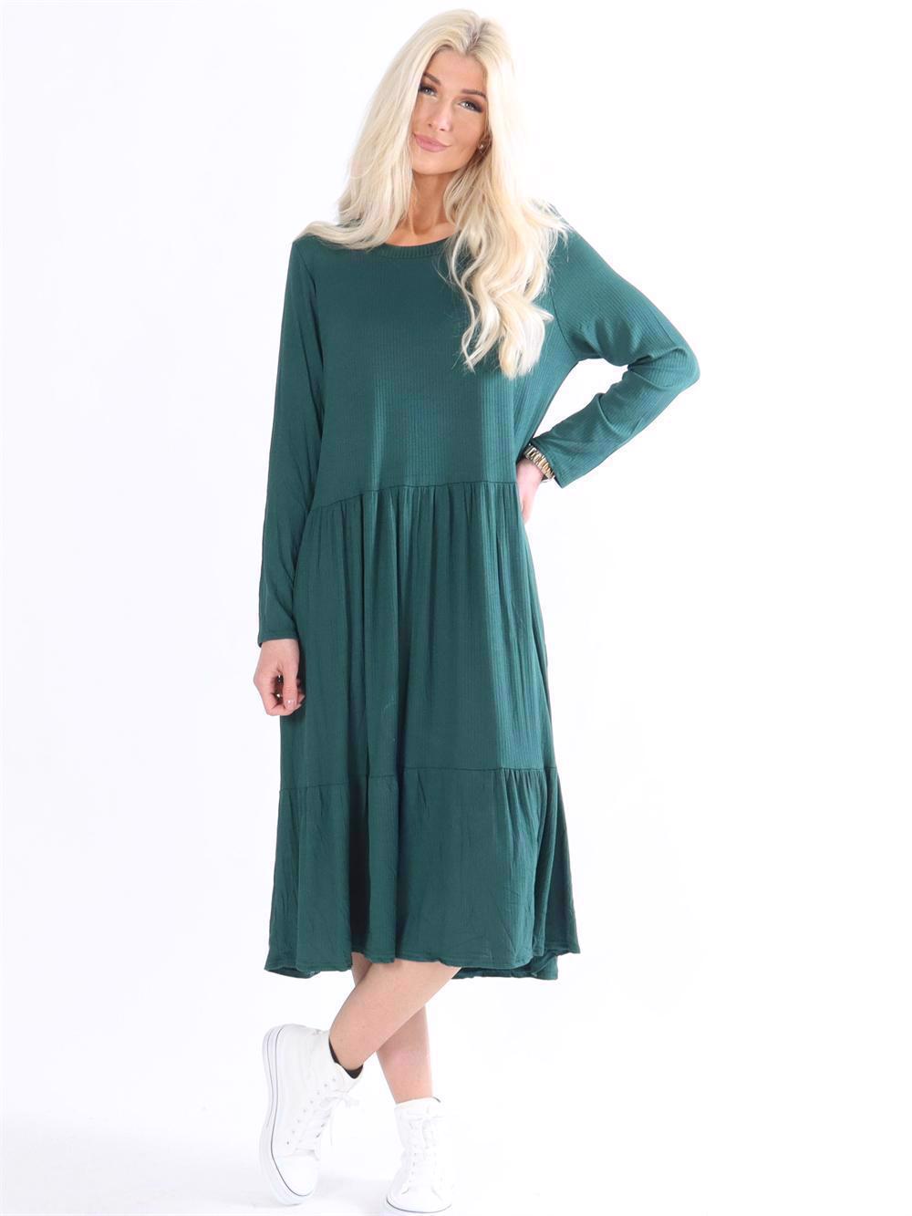 Aika - Lang kjole i elastisk blødt stof